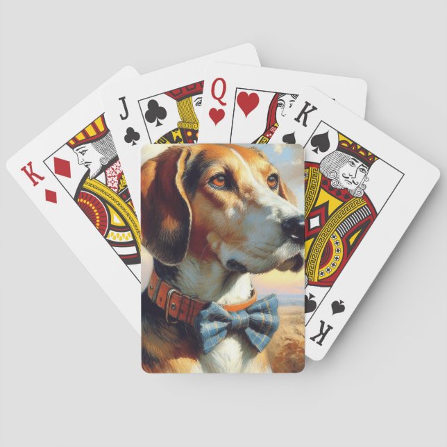 Vintage English Foxhound Painting Playing Cards (Back)