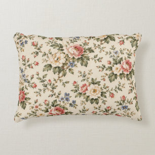 Vintage English Garden Roses Accent Pillow