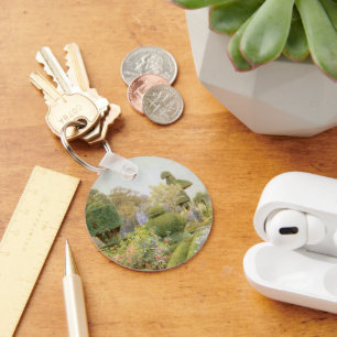 Vintage English Garden, Roses and Pinks by Elgood Keychain