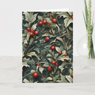 Vintage English Holly berry botanical  Holiday Card