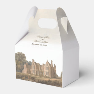 Vintage English Manor Chateau Villa Wedding Favor Box
