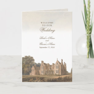 Vintage English Manor Chateau Villa Wedding Program