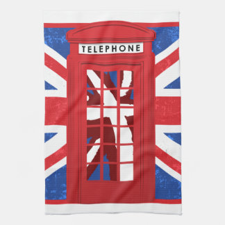 Vintage English Phone Booth Kitchen Towel