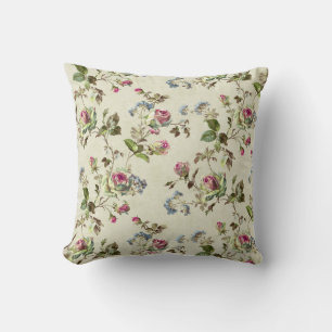 Vintage English Rose Botanical Aesthetic Throw Pil Pillow