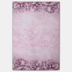 Vintage English Roses Lavender Violet Pink Floral Post-it Notes