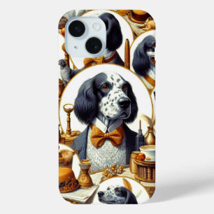 Vintage English Setter Illustration iPhone 15 Case