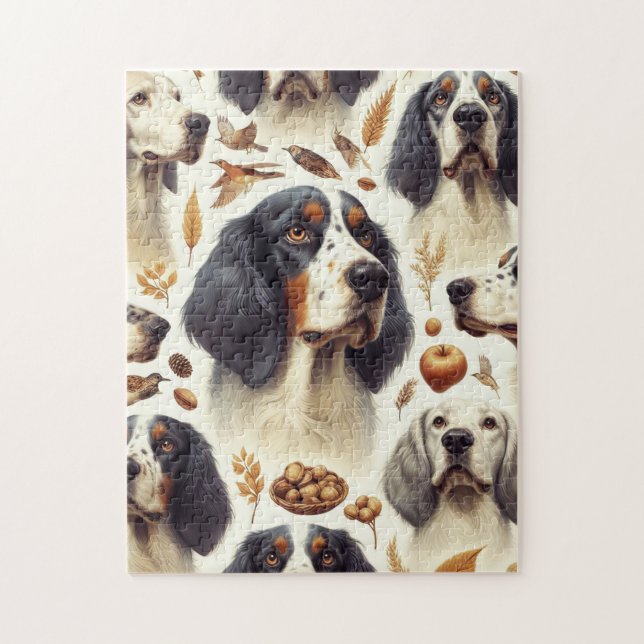 Vintage English Setter Seamless Jigsaw Puzzle (Vertical)