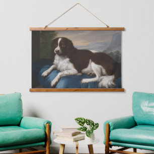 Vintage English Springer Spaniel on a cushion  Hanging Tapestry