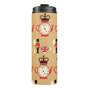 Vintage English tea: seamless pattern. Thermal Tumbler