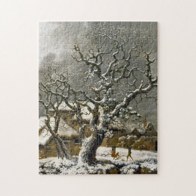 Vintage English Winter Landscape print Jigsaw Puzzle (Vertical)