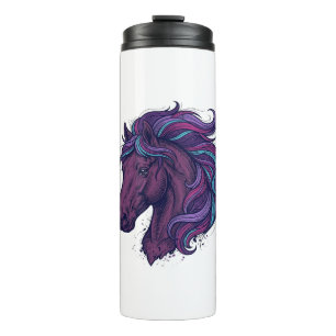 Vintage Engraved Colourful Horse Head Art Shirt_1 Thermal Tumbler