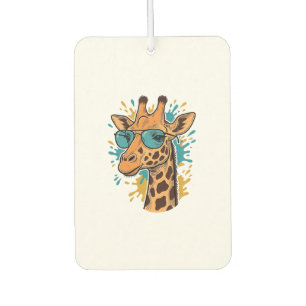 Vintage Engraved Cool Giraffe Sunglasses Shirt Des Air Freshener