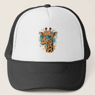 Vintage Engraved Cool Giraffe Sunglasses Shirt Des Trucker Hat