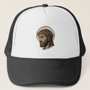 Vintage Engraved Crown of Thorns Portrait Shirt_1 Trucker Hat
