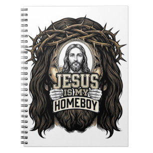 Vintage Engraved Crowned Holy Face Vector Design_1 Notebook