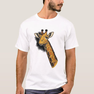 Vintage Engraved Cute Giraffe Shirt Design_1