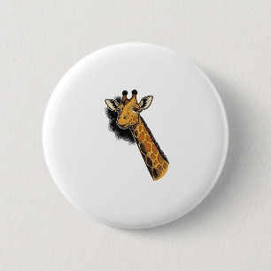 Vintage Engraved Cute Giraffe Shirt Design_1 2 Inch Round Button