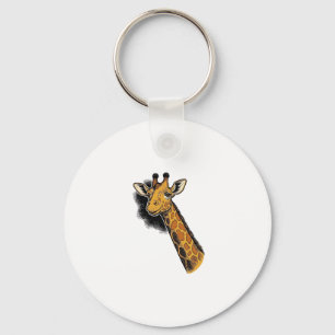 Vintage Engraved Cute Giraffe Shirt Design_1 Keychain