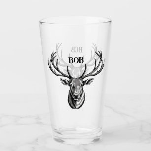 Vintage Engraved Deer Head Glass