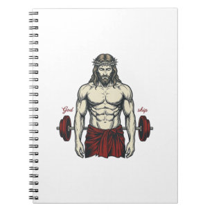 Vintage Engraved Faith Strength Graphic Design_1 Notebook