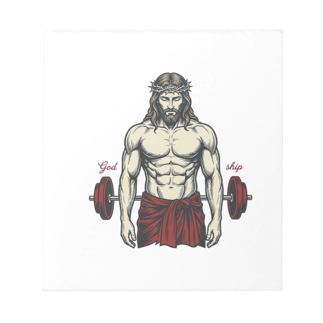 Vintage Engraved Faith Strength Graphic Design_1 Notepad (Front)