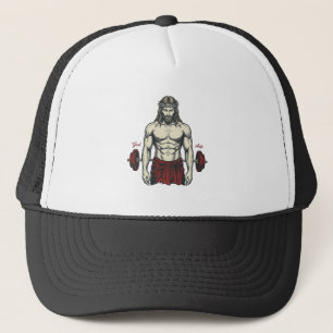 Vintage Engraved Faith Strength Graphic Design_1 Trucker Hat