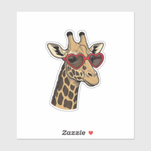 Vintage Engraved Giraffe Heart Sunglasses Design_1