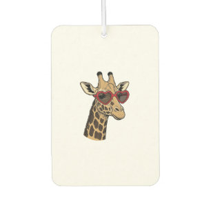 Vintage Engraved Giraffe Heart Sunglasses Design_1 Air Freshener