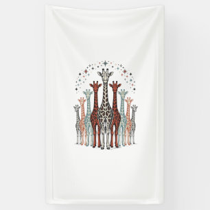 Vintage Engraved Giraffe Herd Safari Shirt Design_ Banner