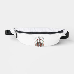Vintage Engraved Giraffe Herd Safari Shirt Design_ Fanny Pack