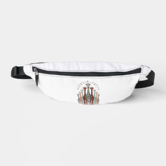 Vintage Engraved Giraffe Herd Safari Shirt Design_ Fanny Pack