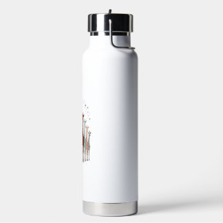 Vintage Engraved Giraffe Herd Safari Shirt Design_ Water Bottle