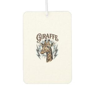 Vintage Engraved Giraffe Lightning T-Shirt Design_ Air Freshener