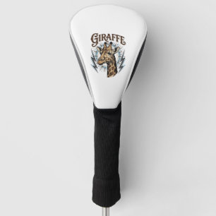 Vintage Engraved Giraffe Lightning T-Shirt Design_ Golf Head Cover