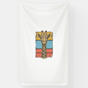 Vintage Engraved Giraffe Retro Stripes Shirt Desig Banner
