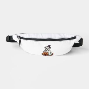 Vintage Engraved Halloween Bulldog Pumpkin Design_ Fanny Pack
