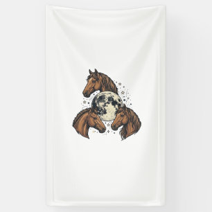 Vintage Engraved Horse Moon Vector T-Shirt Design_ Banner