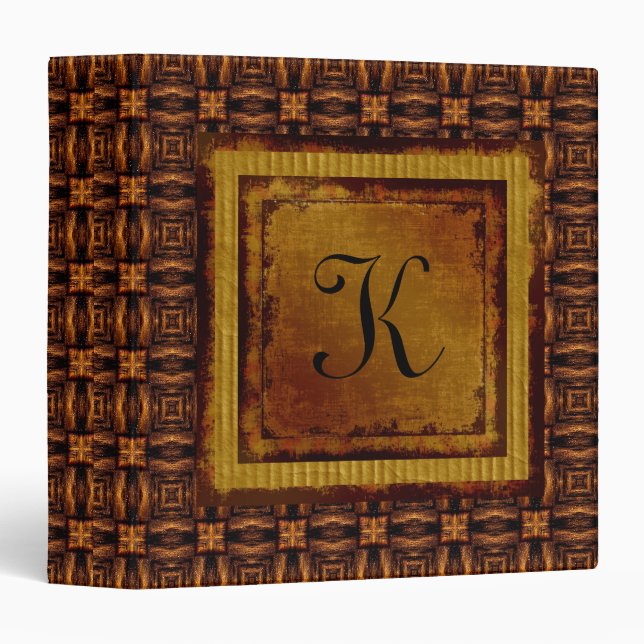 Vintage Engraved Leather Binder (Front/Spine)