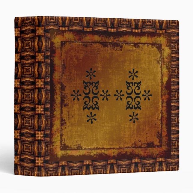 Vintage Engraved Leather Binder (Front/Spine)