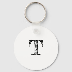 Vintage Engraved Monogram Keychain