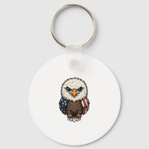 Vintage Engraved Patriotic Baby Eagle Shirt_1 Keychain
