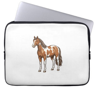 Vintage Engraved Pinto Horse Vector Design_1 Laptop Sleeve