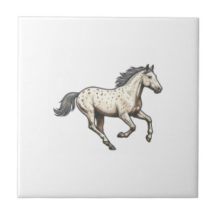 Vintage Engraved Running Appaloosa Horse Design_1 Tile