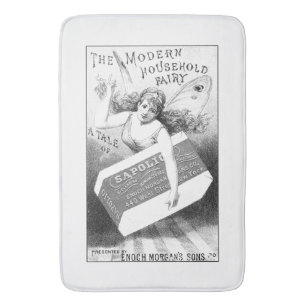 Vintage Engraved Soap Ad Typography Bath Mat