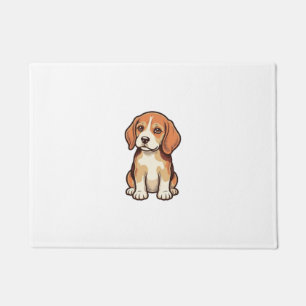 Vintage Engraving Beagle Puppy Vector Art_1 Doormat