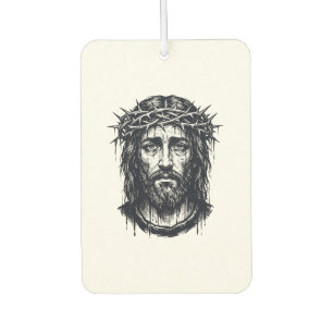 Vintage Engraving Crown of Thorns Sacred Portrait Air Freshener