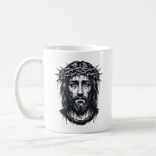 Vintage Engraving Crown of Thorns Sacred Portrait  Coffee Mug