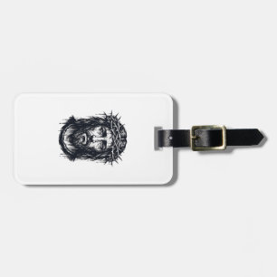 Vintage Engraving Crown of Thorns Sacred Portrait  Luggage Tag