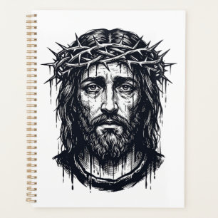 Vintage Engraving Crown of Thorns Sacred Portrait Planner