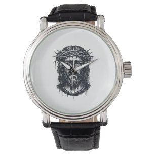 Vintage Engraving Crown of Thorns Sacred Portrait  Watch